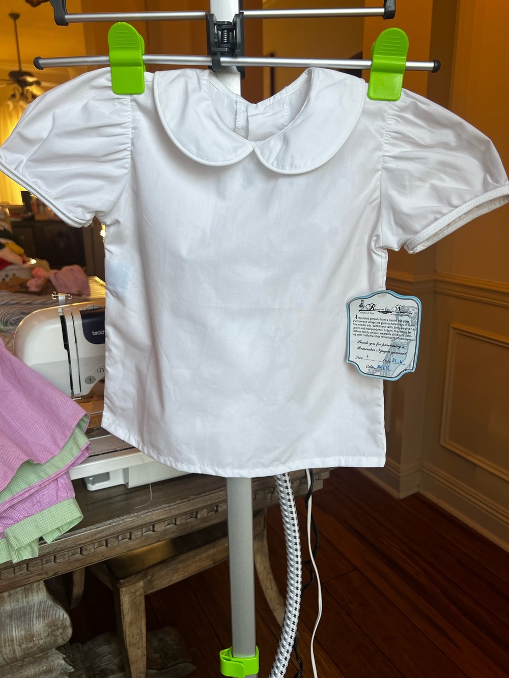 Remember Nguyen Classic Peter Pan Collar White Toddler Blouse size 4